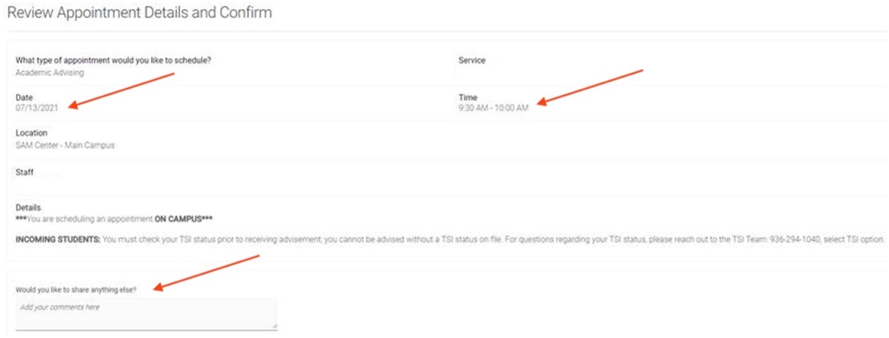 Advisor choice dropdown menu