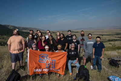 thumbnail view of Bearkat Pride - Cristal Hernandez - USA - Summer 2017 - BearkatEclipse - As a part of the study abroad trip, we were able to witness the 2017 Solar Eclipse in Casper, Wyoming