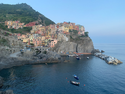 thumbnail view of Sense of Place - Madeleine Dierksheide - Italy - Spring 2020 - Manarola at Sunset - I was advised to hike the Blue Trail from Riomaggiore to Monterosso