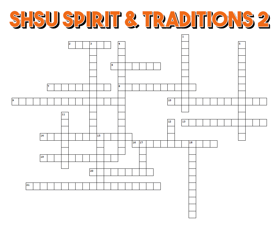 SHSU Spirit and Traditions Crossword #2