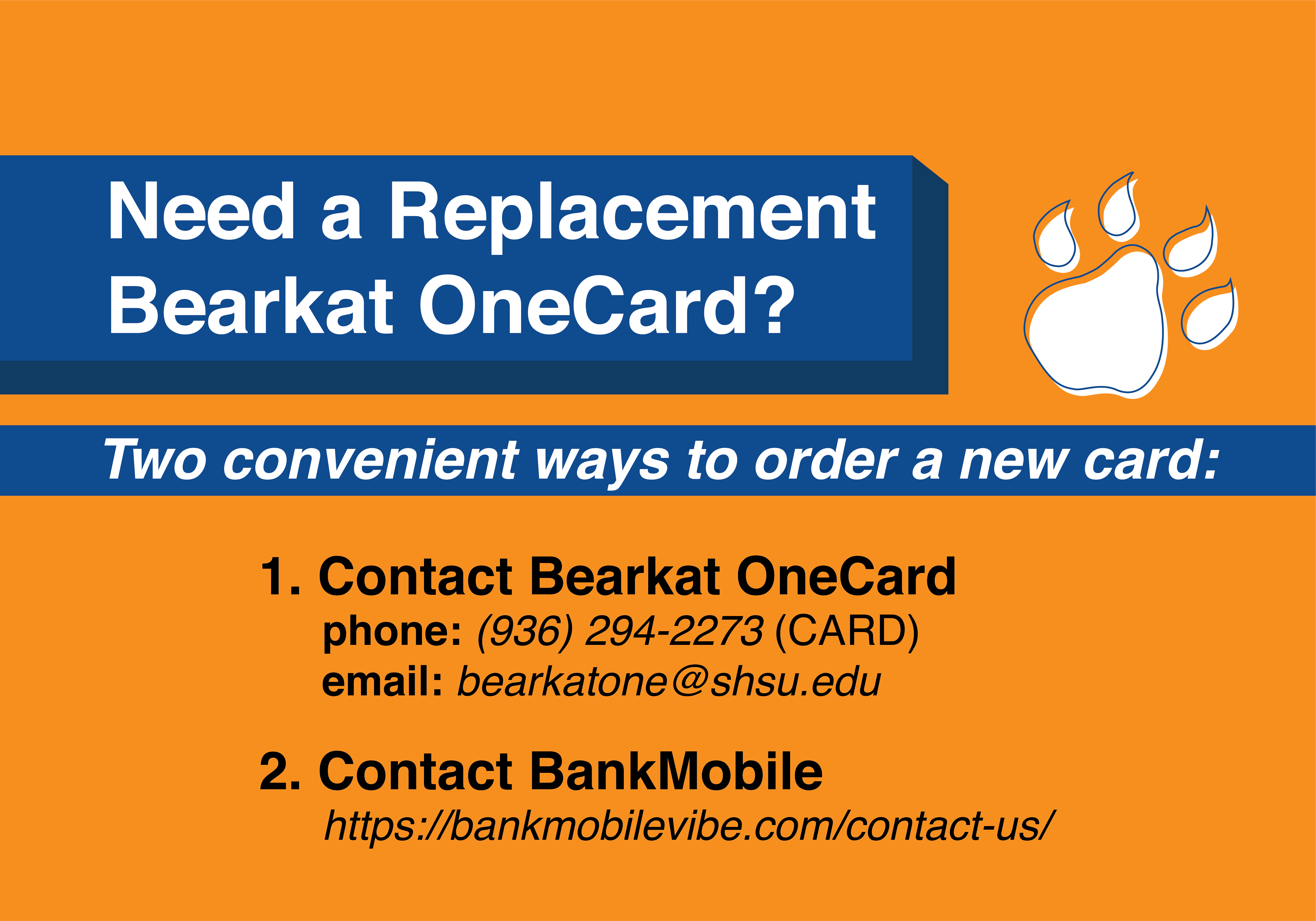 How to replace your Bearkat OneCard.