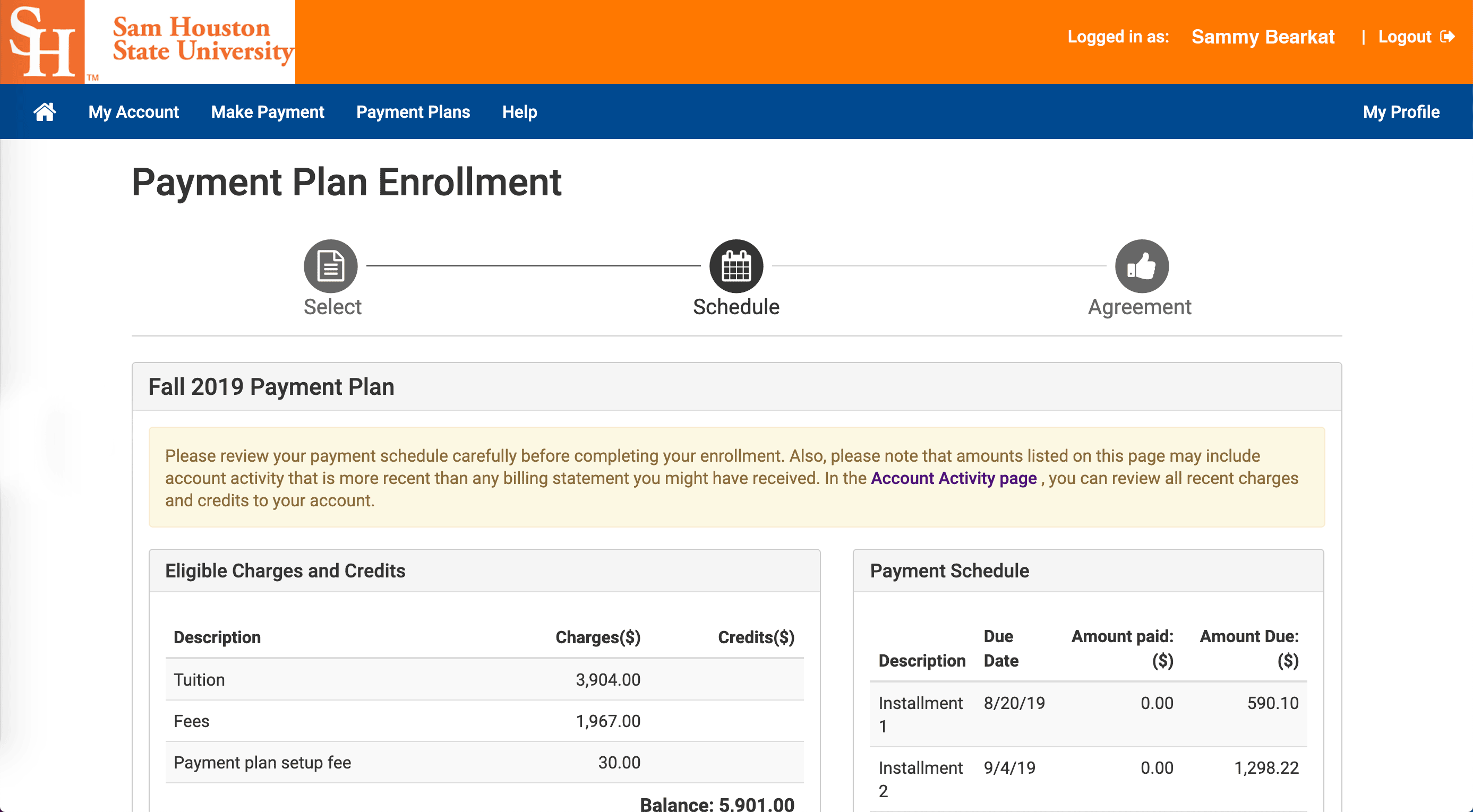 click the orange select button on the desired plan option