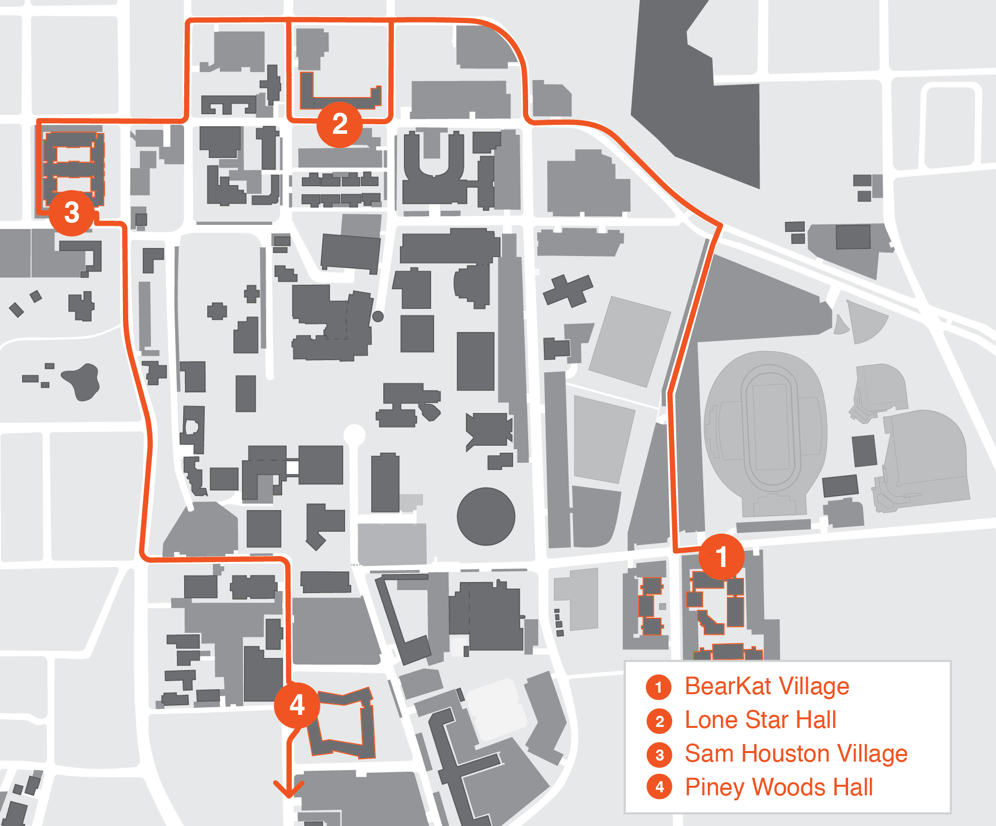 orange line shows kat tracks route