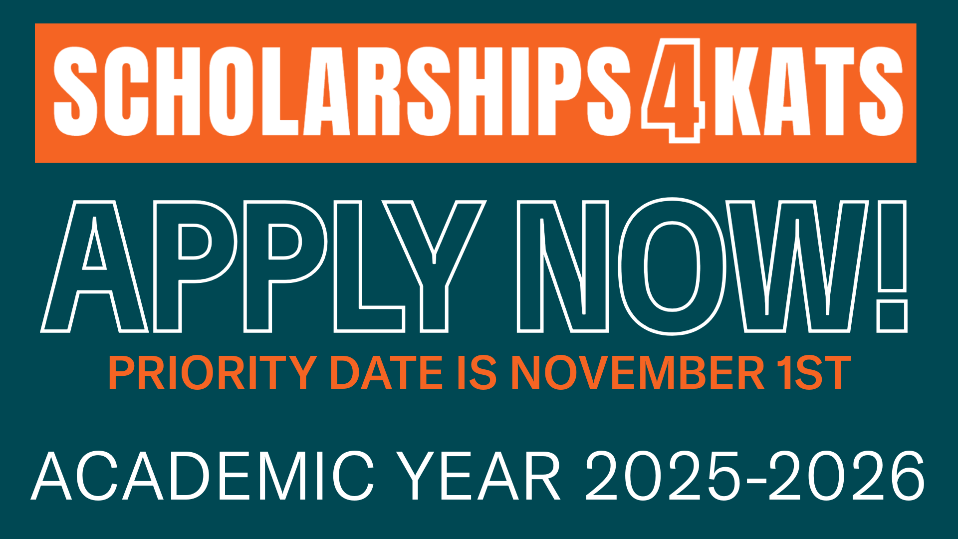 Scholarships for Kats is now open for academic year 2025 to 2026