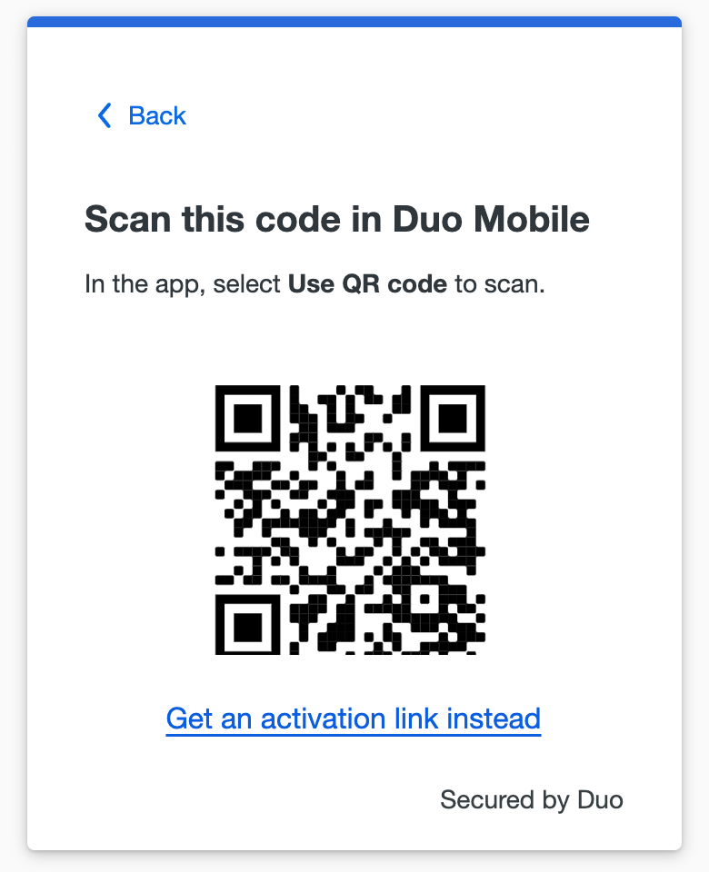 the app will present a q r code