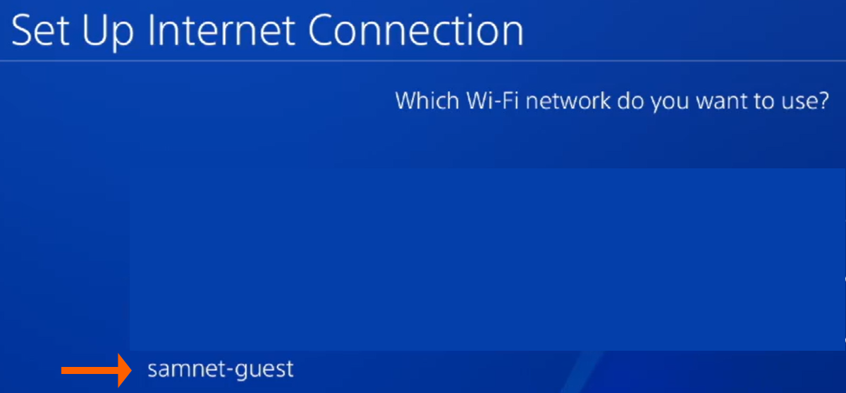 PS4 Selec tSamNet Guest