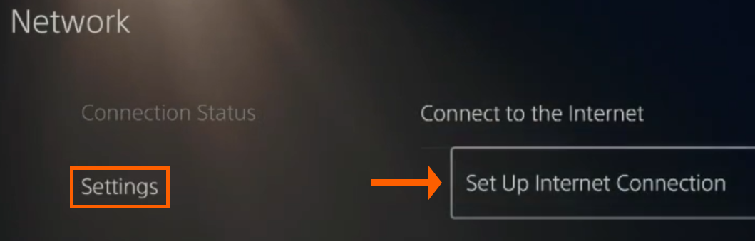 PS5 Set Up Internet Connection