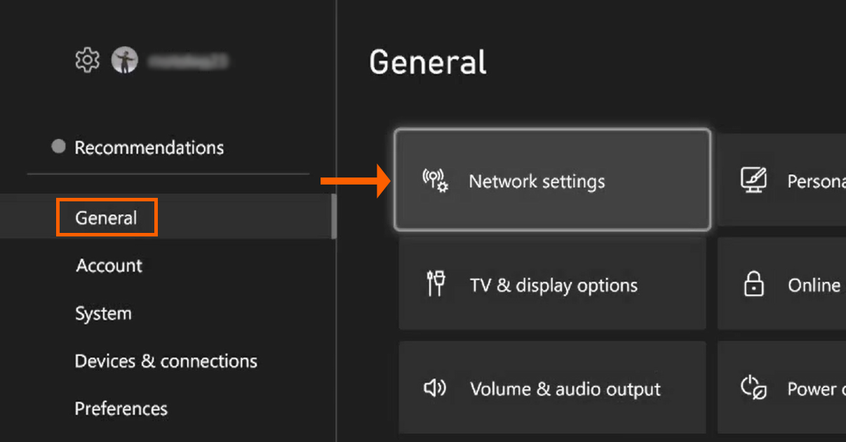 Xbox General Settings