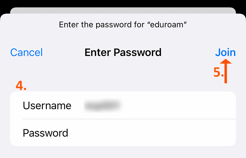 iPhone Username and Password