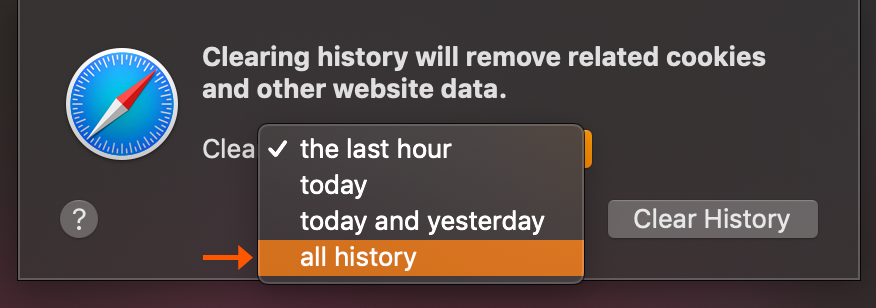 Safari Select All History