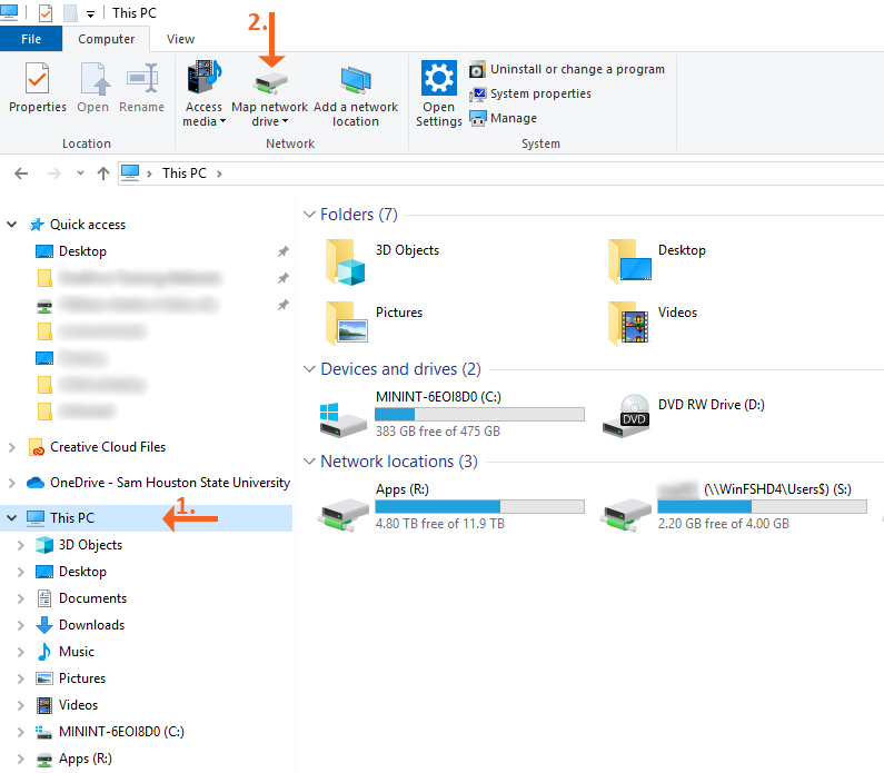 2.Windows Explorer Select Map Network Drive