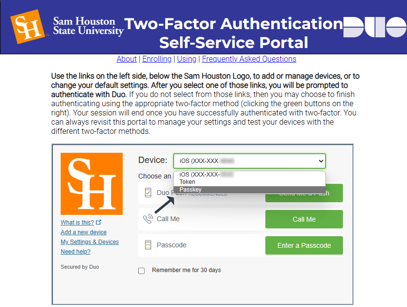 Duo_Select YubiKey fo rDefault Device