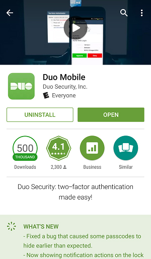Open Duo Mobile App