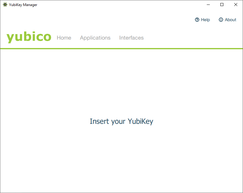 YubiKey Manager Insert Key