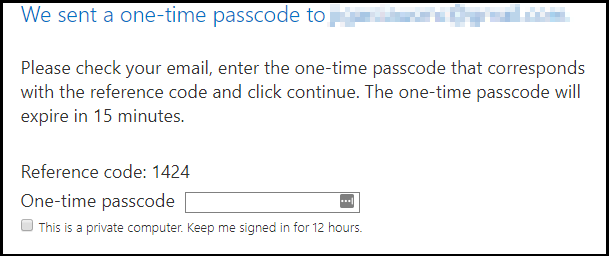 Passcode provided