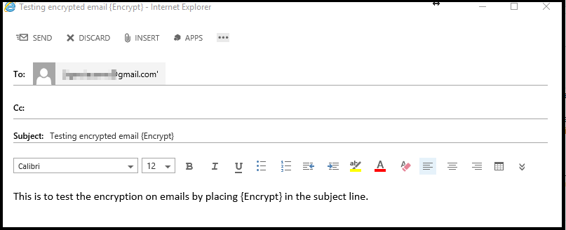 Encrypted Email Example
