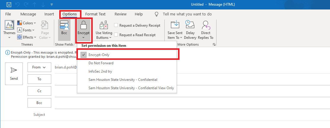 Encrypt Menu