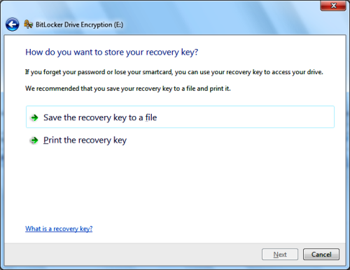 Save Recovery Key