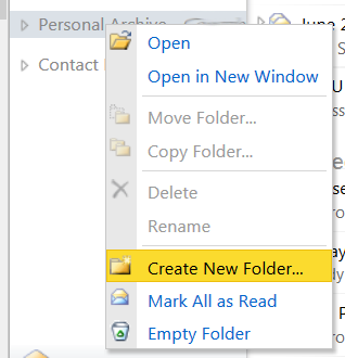 Create New Folder