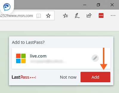 Edge Add to LastPass