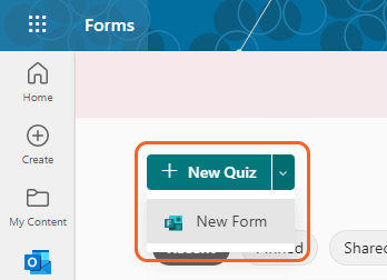 Create Form or Quiz