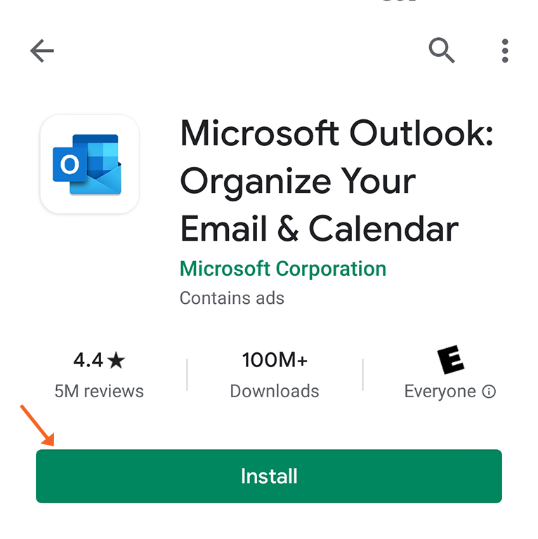 1.Android Outlook Google Play Store
