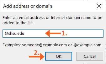 Add Address or Domain