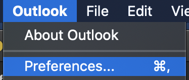 Outlook Menu