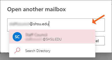 OWA Enter Shared Mailbox