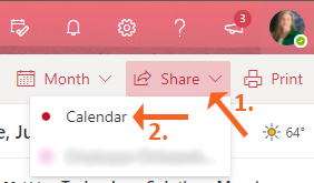OWA Select Share and Calendar