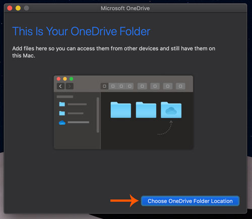 Select OneDrive Folder