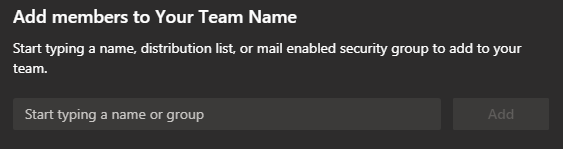 Add Team Member screen