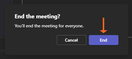 End Live Event Meeting
