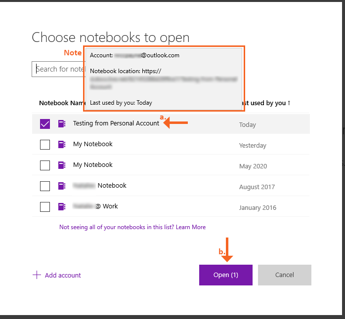 Select Notebook and Open