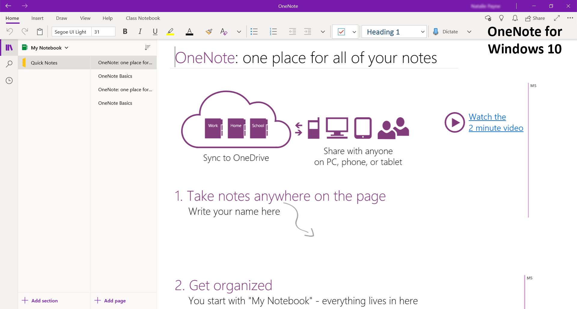 OneNote Windows 10