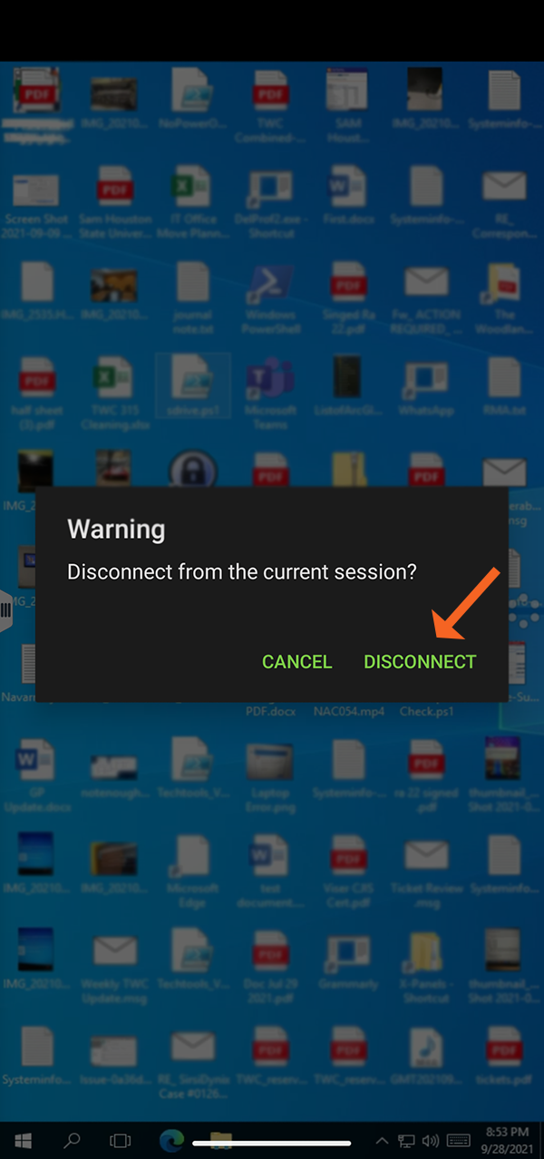 12.Android Confirm Disconnect
