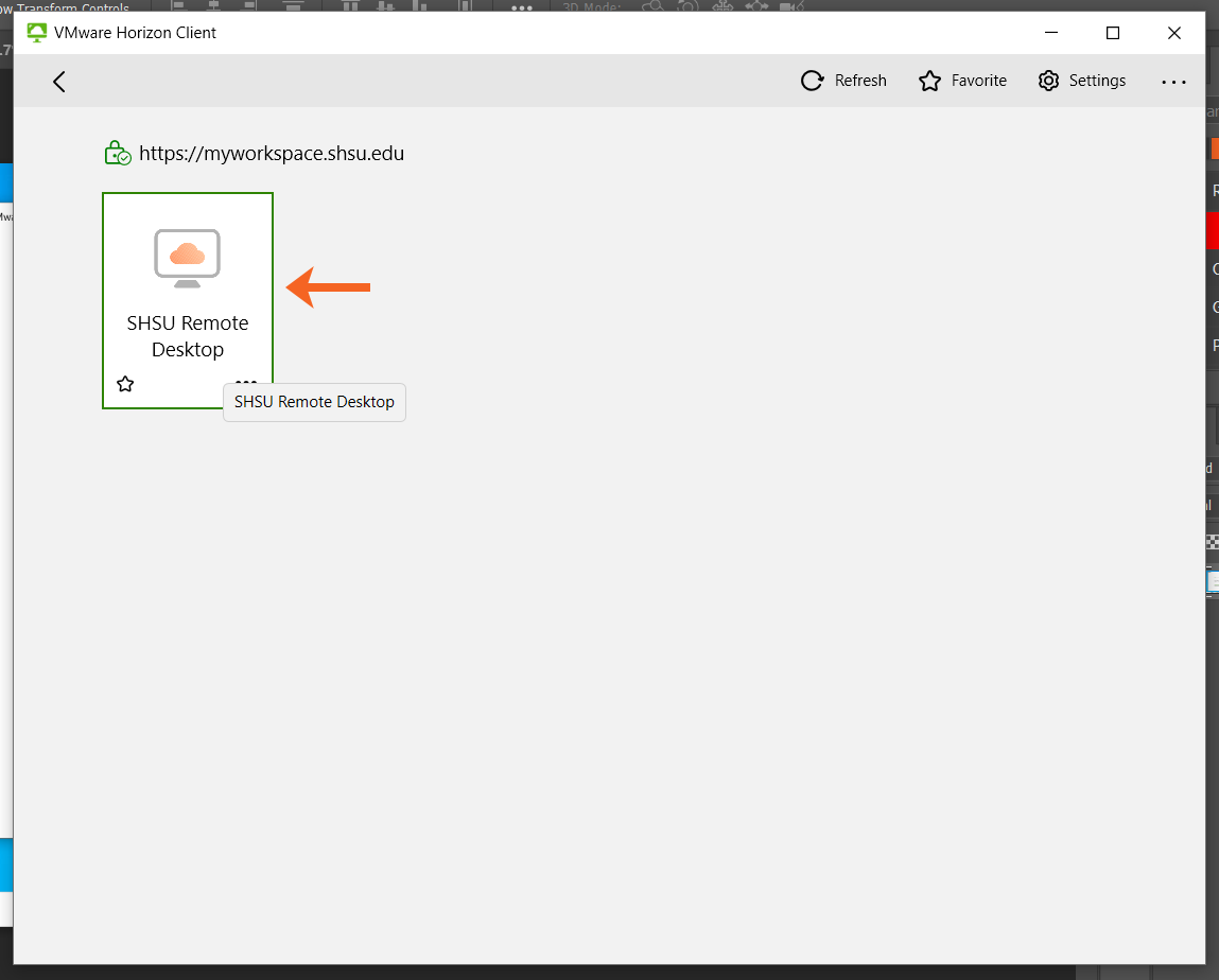 Select SHSU Remote Desktop