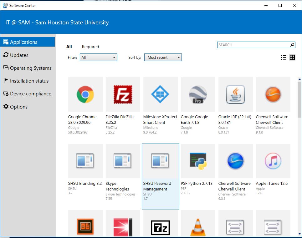 Software Center screenshot