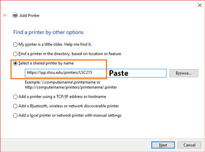 Paste Printer URL