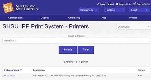 Printer List