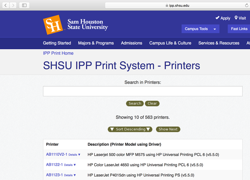 Printer Website