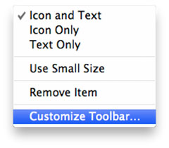 Customize Toolbar