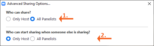 Advanced Sharing Options
