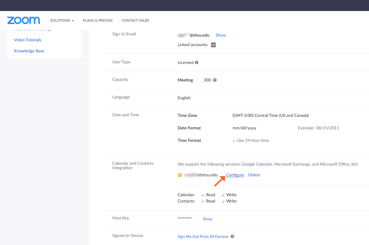 Zoom Profile Select Configure