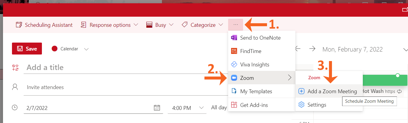 2.Select Add a Zoom Meeting