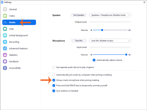 Audio Settings