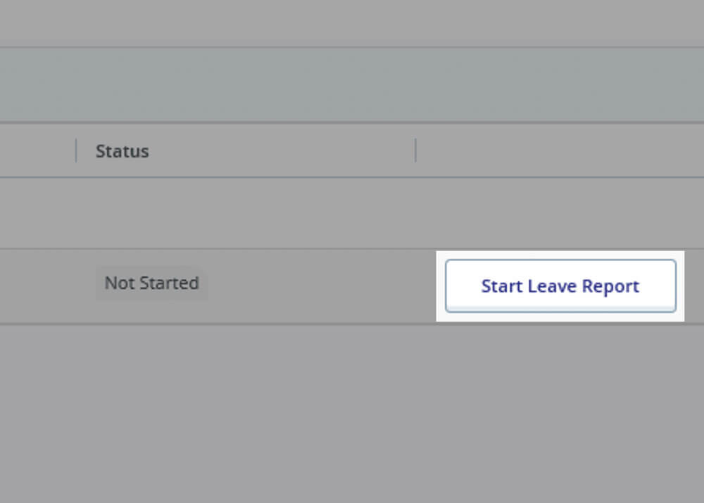 Start Leave Report button highlighted under the position label