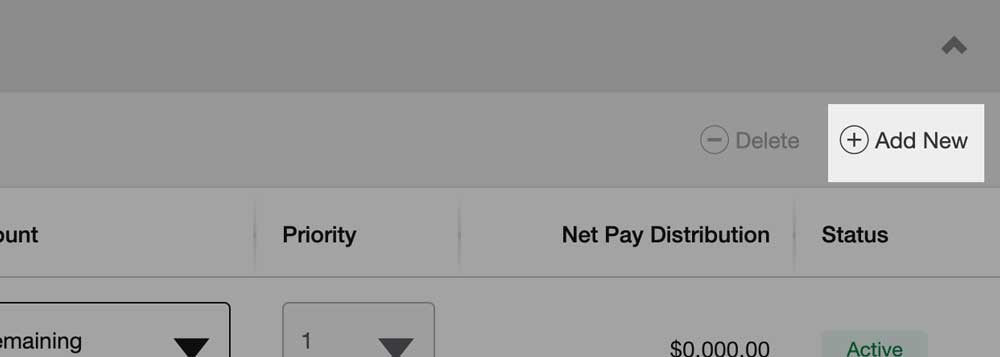 Direct Deposit Screen. Locate add new under Proposed Pay Distrubution accordion, located on the far right, second link