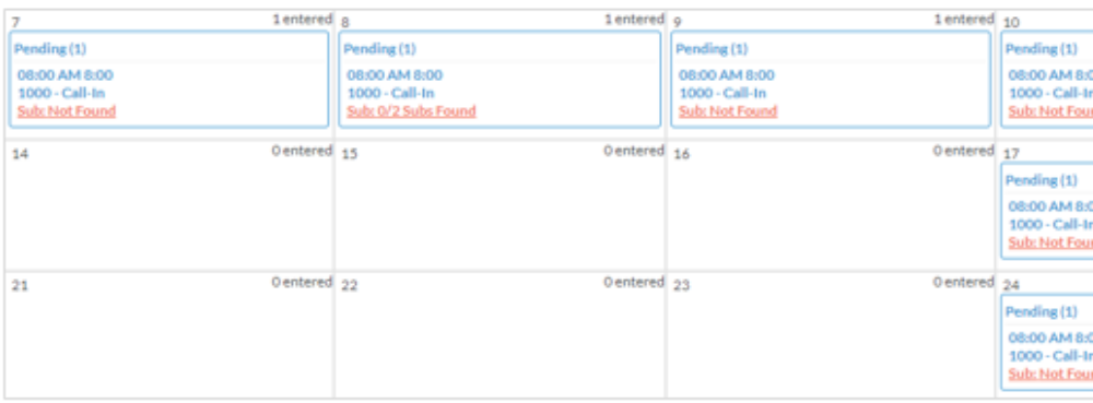 Pending and approved requests appear in a calendar