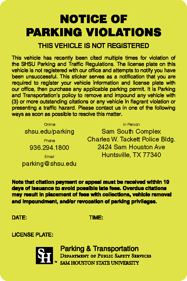 yellow unregistered citation